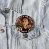 Personalisiert Happy Birthday Foto Name und Alter Button (Beispiel)