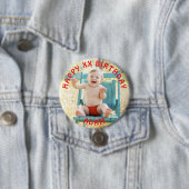 Personalisiert Happy Birthday Foto Name und Alter Button (Beispiel)