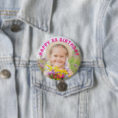 Personalisiert Happy Birthday Foto Name und Alter Button (Beispiel)