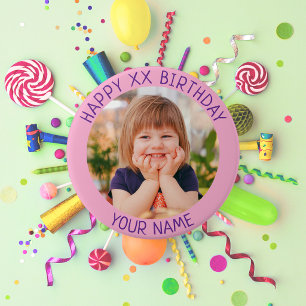 Personalisiert Happy Birthday Foto Name und Alter Button