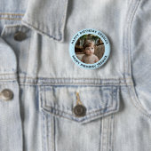 Personalisiert Happy Birthday Foto Name und Alter Button (Beispiel)