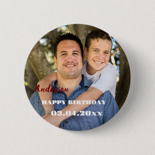 Personalisiert Happy Birthday Foto Party Button