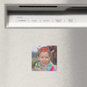 Personalisiert Happy Birthday Foto Square Magnet (In Situ (Geschirrspüler))