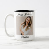 Personalisiert Happy Birthday Foto Tasse für sie, (Links)