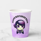 Personalisiert Happy Birthday Gaming Thema Lila Pappbecher (Vorderseite)