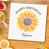 Personalisiert Happy Birthday Gelbe Sonnenblume Serviette