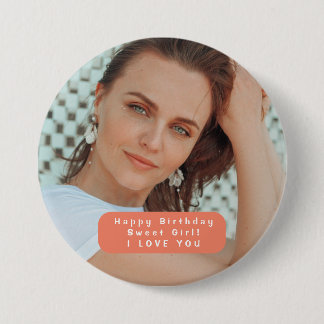 Personalisiert Happy Birthday Girl Button