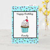 Personalisiert Happy Birthday Hand gezeichnet Whim Karte (Gelbe Blume)