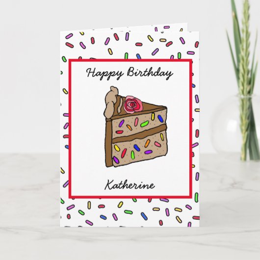 Personalisiert Happy Birthday Hand gezeichnet Whim Karte (Vorderseite)