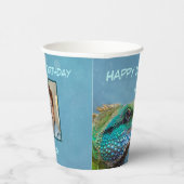Personalisiert Happy Birthday Iguana Vorlage Pappbecher (Rechts)