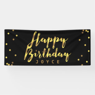 Personalisiert Happy Birthday Imitats Gold Confett Banner