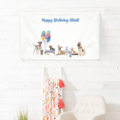 Personalisiert Happy Birthday Kanine Hunde Rassen Banner (Insitu)