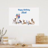 Personalisiert Happy Birthday Kanine Hunde Rassen Poster (Küche)