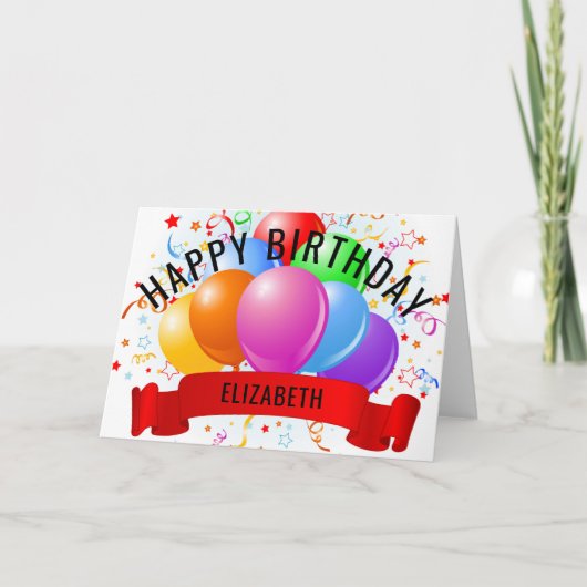 Personalisiert Happy Birthday Karte (Vorderseite)