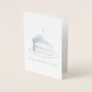 Personalisiert Happy Birthday Layer Cake Slice Folienkarte