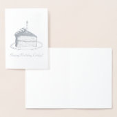 Personalisiert Happy Birthday Layer Cake Slice Folienkarte (Anzeige)