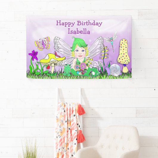 Personalisiert Happy Birthday Mairy Tale Themed Banner (Insitu)