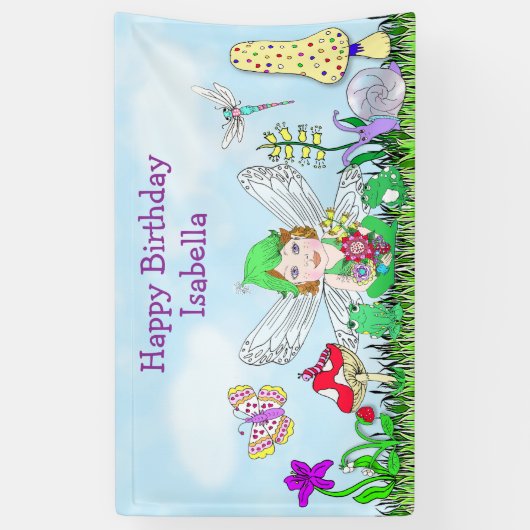 Personalisiert Happy Birthday Mairy Tale Themed Banner (Vertikal)