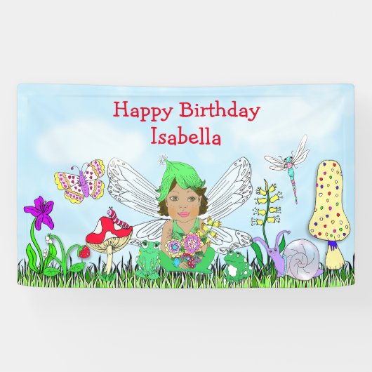 Personalisiert Happy Birthday Mairy Tale Themed Banner (Horizontal)