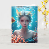 Personalisiert Happy Birthday Mermaid Karte (Gelbe Blume)