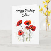Personalisiert Happy Birthday Mimi Hübsch Poppies Karte (Gelbe Blume)