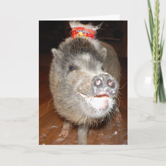 Personalisiert Happy Birthday Mini Pig Karte (Vorderseite)