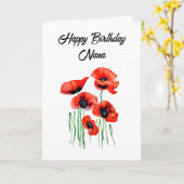 Personalisiert Happy Birthday Nana Hübsch Poppies Karte (Gelbe Blume)