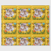 Personalisiert Happy Birthday Niedlich Bienen Geschenkpapier (Flach)