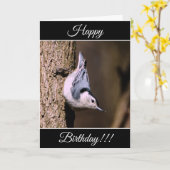 Personalisiert Happy Birthday Nuthatch Card Karte (Gelbe Blume)
