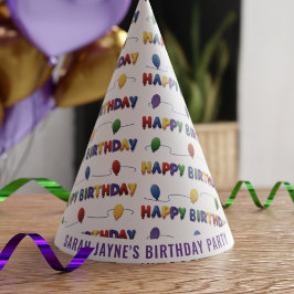 Personalisiert Happy Birthday Paper Party Hats Partyhütchen