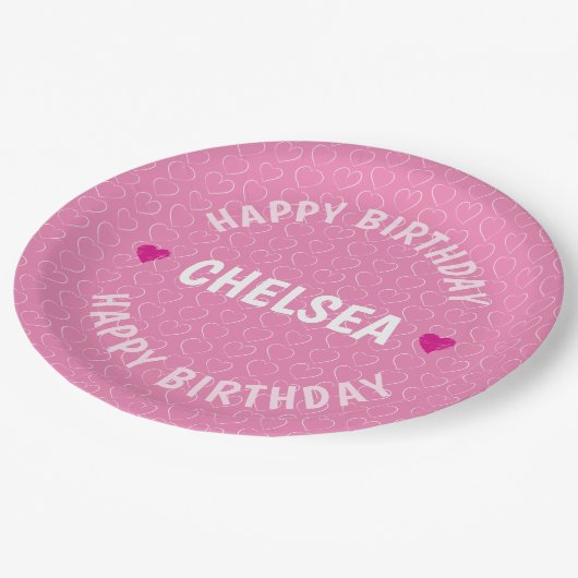 PERSONALISIERT HAPPY BIRTHDAY PAPPTELLER (Schrägansicht)