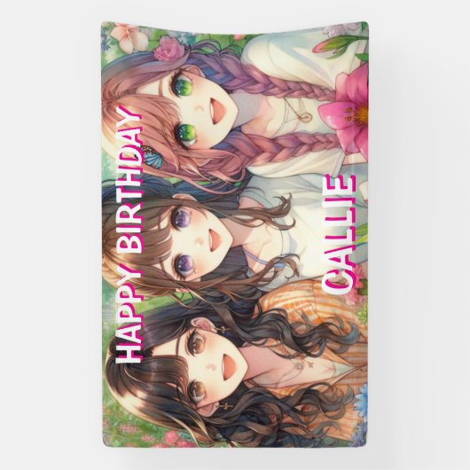 Personalisiert Happy Birthday Party Banner (Vertikal)