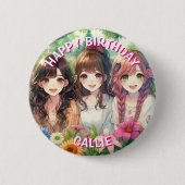 Personalisiert Happy Birthday Party Button (Vorderseite)
