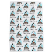 Personalisiert Happy Birthday Puffin Mittlere Geschenktüte (Rückseite)