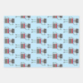 Personalisiert Happy Birthday Robot Themed Geschenkpapier Set (Vorderseite 3)