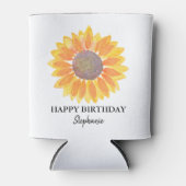 Personalisiert Happy Birthday Sonnenblume Dosenkühler (Vorderseite)