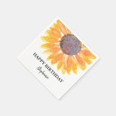 Personalisiert Happy Birthday Sonnenblume Serviette (Ecke)