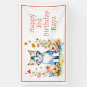 Personalisiert Happy Birthday Sweet Kitten Banner (Vertikal)