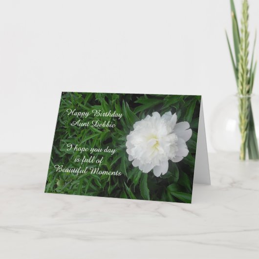 Personalisiert Happy Birthday Tante Peonies Card Karte (Vorderseite)