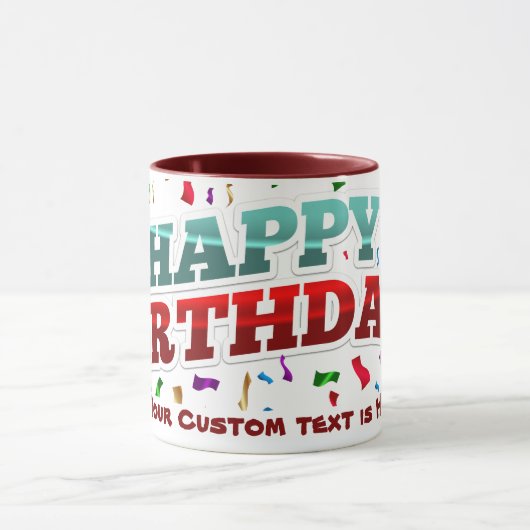 Personalisiert Happy Birthday Tasse (Zentrum)