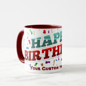 Personalisiert Happy Birthday Tasse (Vorderseite Links)