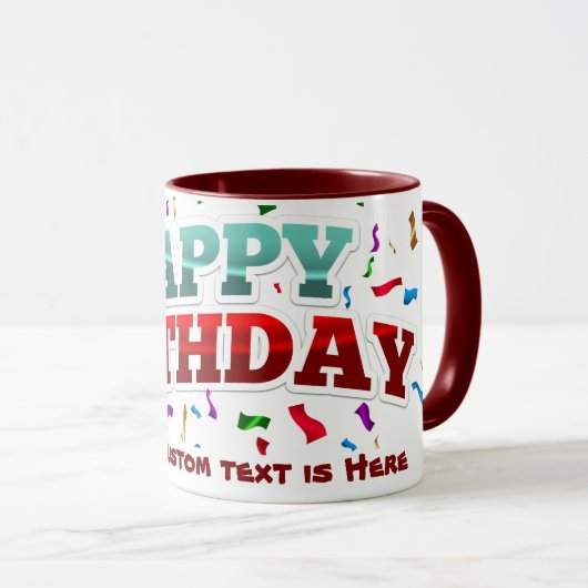 Personalisiert Happy Birthday Tasse (VorderseiteRechts)