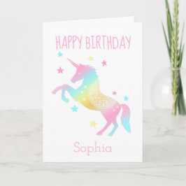 Personalisiert Happy Birthday Unicorn Rainbow Karte