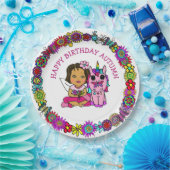 Personalisiert Happy Birthday Unicorn und Fairy Pappteller (Party)