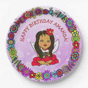 Personalisiert Happy Birthday Unicorn und Fairy Pappteller