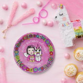 Personalisiert Happy Birthday Unicorn und Fairy Pappteller (Party)