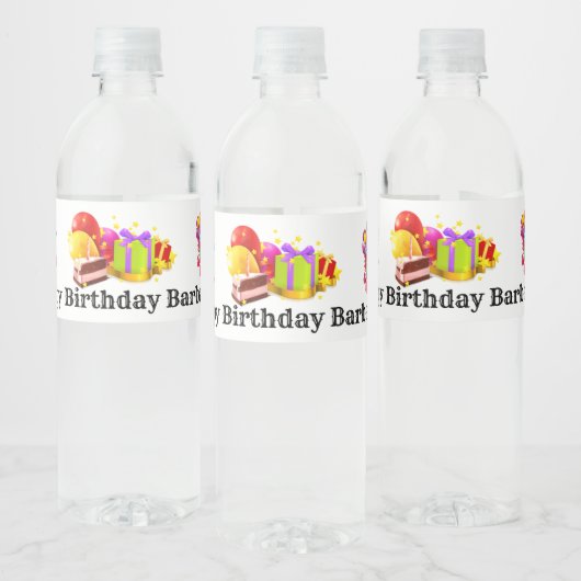 Personalisiert Happy Birthday Wasserflaschenetikett (Flaschen)