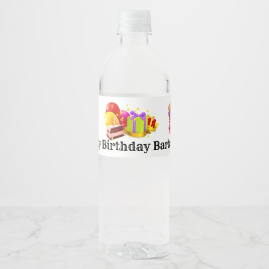Personalisiert Happy Birthday Wasserflaschenetikett (Vorderseite)