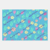Personalisiert Happy Birthday Wrapping Paper Geschenkpapier Set (Vorderseite 2)