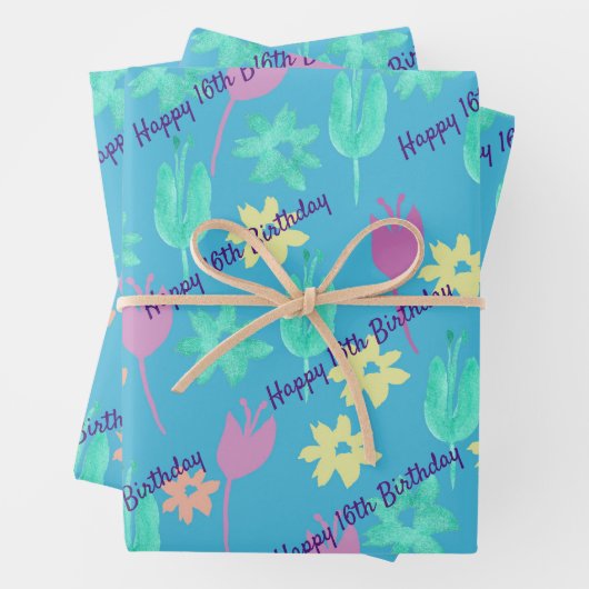 Personalisiert Happy Birthday Wrapping Paper Geschenkpapier Set (Beispiel)